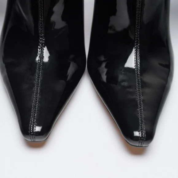 ZARA high heeled thigh high boots sz 6.5￼.  Black boots, heels, Desiger Boots. - Picture 8 of 9